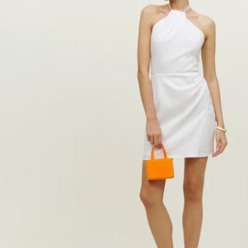 NWT: Reformation Dory Linen Dress in White, Size 2